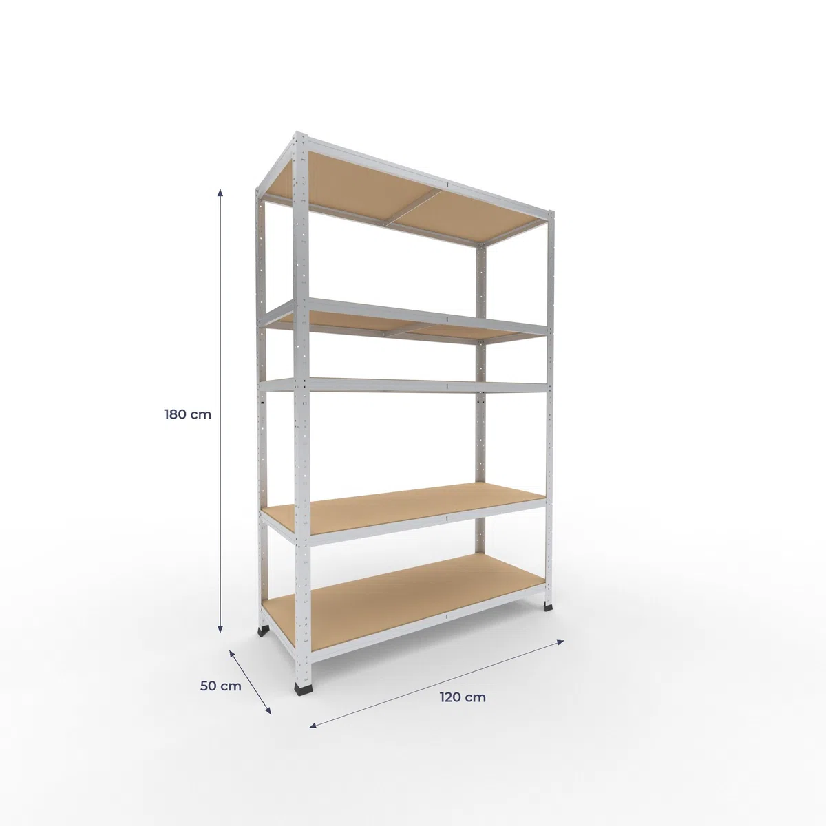 shelfplaza Home 180x120x50 cm Estantería Pesada en galvanizada con 5 baldas y 175 kg de Capacidad de Carga por balda