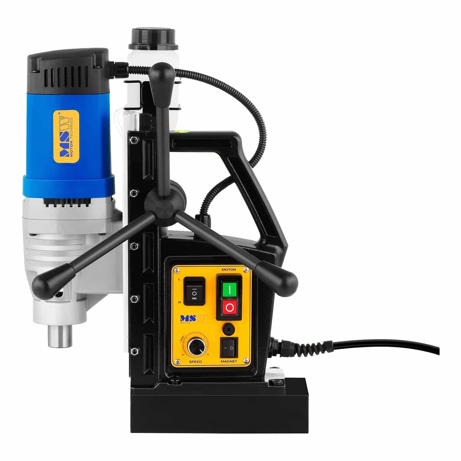 MSW Taladro Magnético MSW-MD32-ECO (1300 W, 18000 N, 600 rpm, Perforación de núcleo: Ø 35 mm, Profundidad 50 mm, Interruptor magnético RCD)