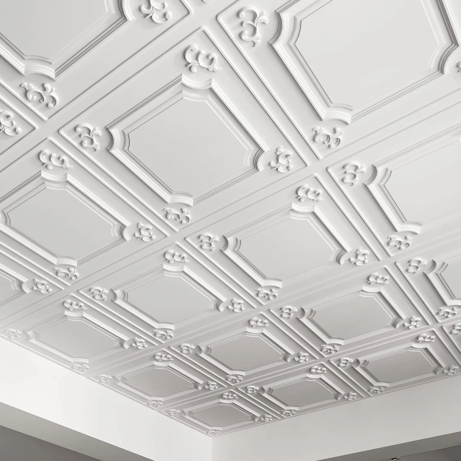 Art3d Paneles PVC para Pared y Techos, 61x61cm Paneles Decorativos 3D de Pared y Techos, Paneles Techo PVC (12 Piezas)
