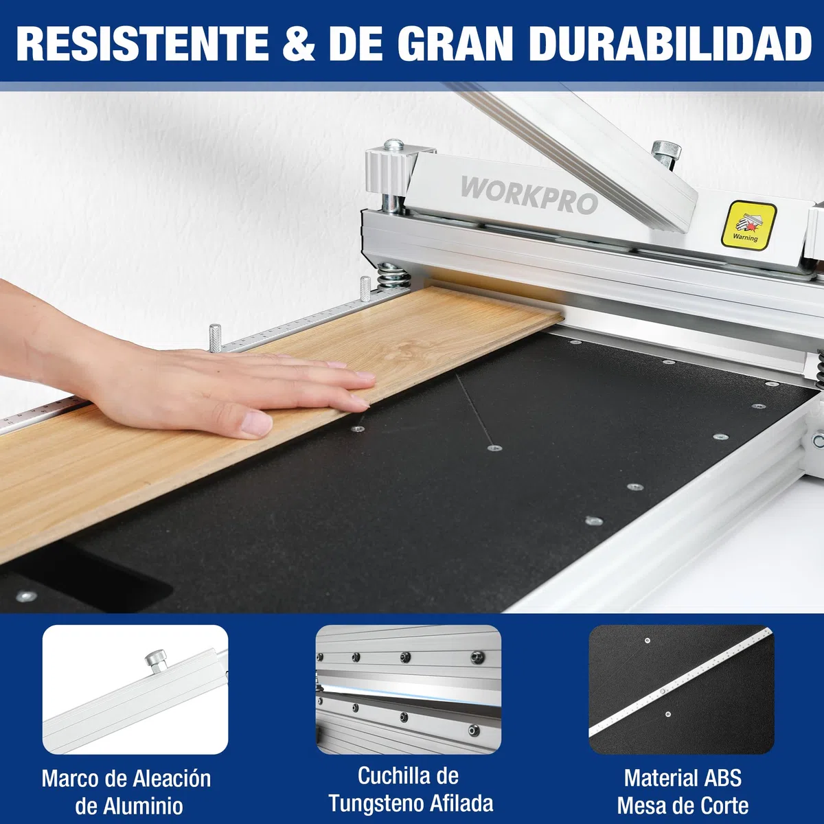 WORKPRO Cortador de Suelo Profesional de 340 mm, Guillotina para Madera, Laminado, Vinilo, Piso de Ingeniería, Moqueta, Revestimiento, LVP, Parquet y Más.