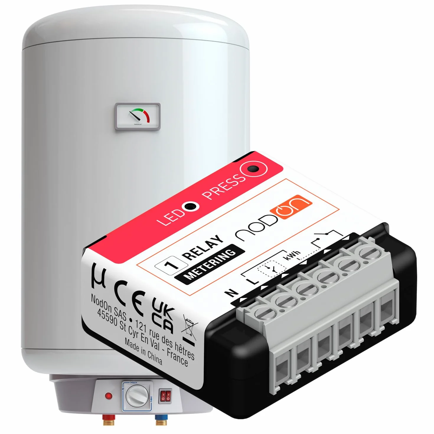 NodOn - Zigbee 3.0 - Módulo multifunción con medición consumo, contacto seco, 14A, control calderas, calentadores y radiadores, ahorro energético, Home Assistant, Homey, SmartThings, Jeedom, Z2M, ZHA