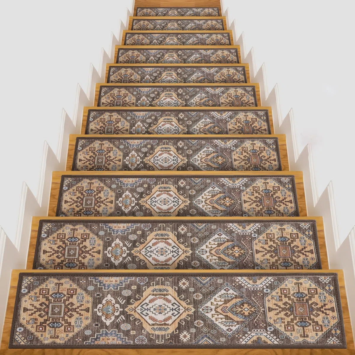 Peldaños antideslizantes y lavables, 8 x 30 x 0.3 pulgadas, alfombra suave y cómoda para superficies de madera, mármol, vinilo o metal, interiores, exteriores, escaleras, pasillo (8 x 30