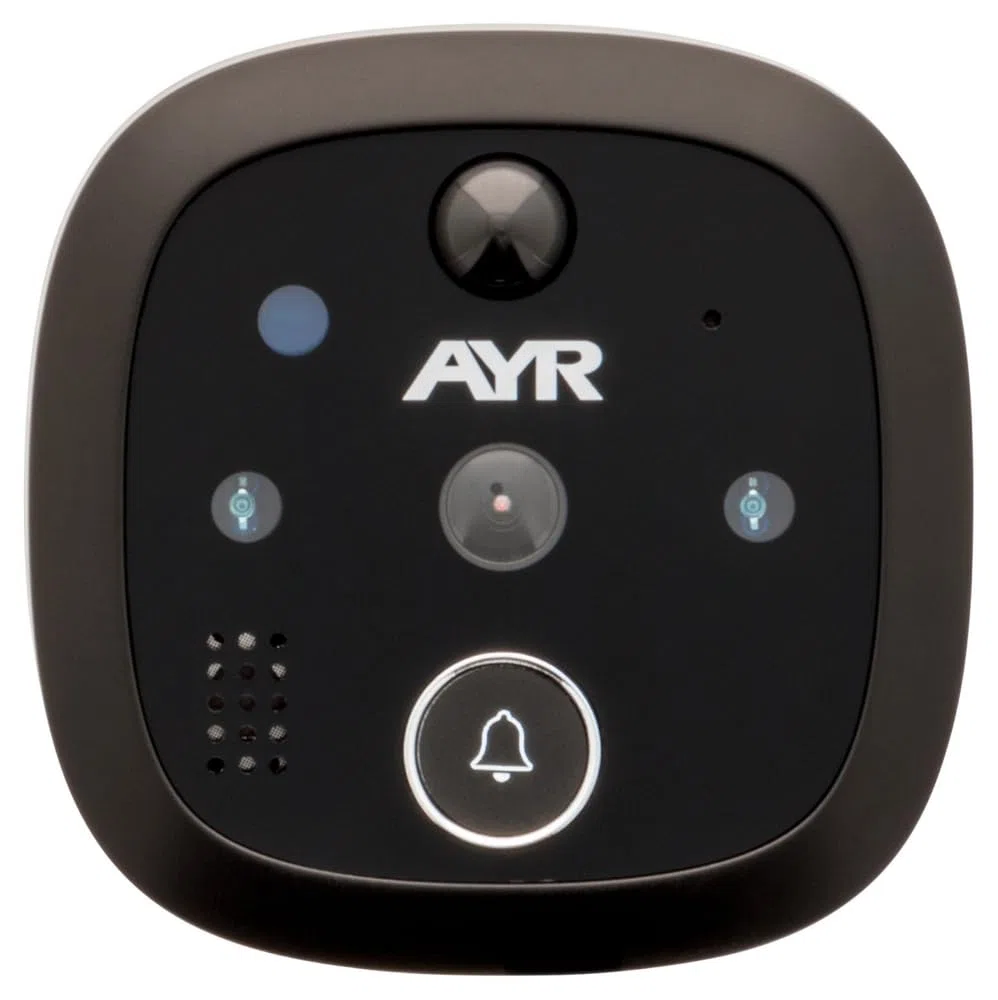 AYR Mirilla Digital de Puerta con Gran Pantalla a Color de 4,3". Cámara con Infrarrojos y visión Nocturna, PIR; detección de Movimiento. Batería Recargable. Prúebala con Alexa y Google Home.