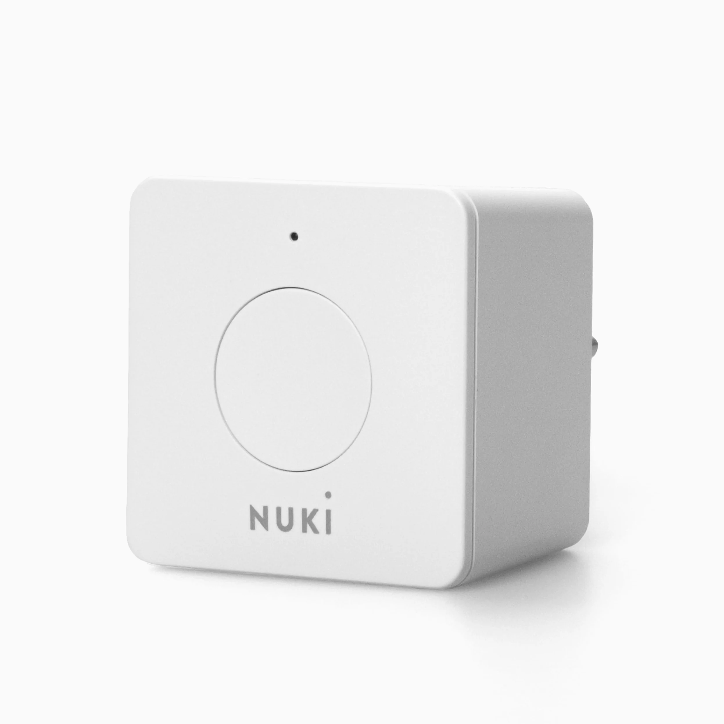 Nuki Bridge, Abrepuertas automático con Bluetooth y WiFi, extensión para el Nuki Smart Lock, cerradura electrónica, acceso remoto, Amazon Alexa, Apple HomeKit, Google Home, blanco