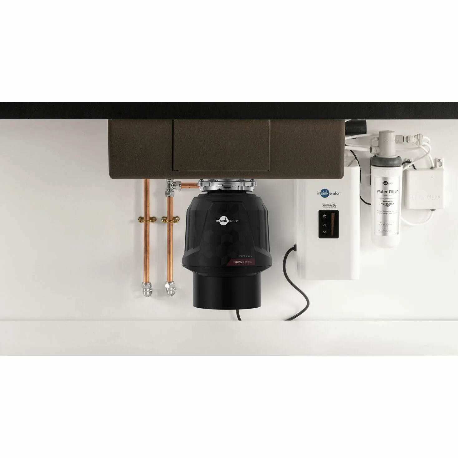 Insinkerator Premium 550 EC Triturador de residuos de cocina - Eliminador de residuos de cocina con motor de inducción de 0,5 CV e interruptor de aire
