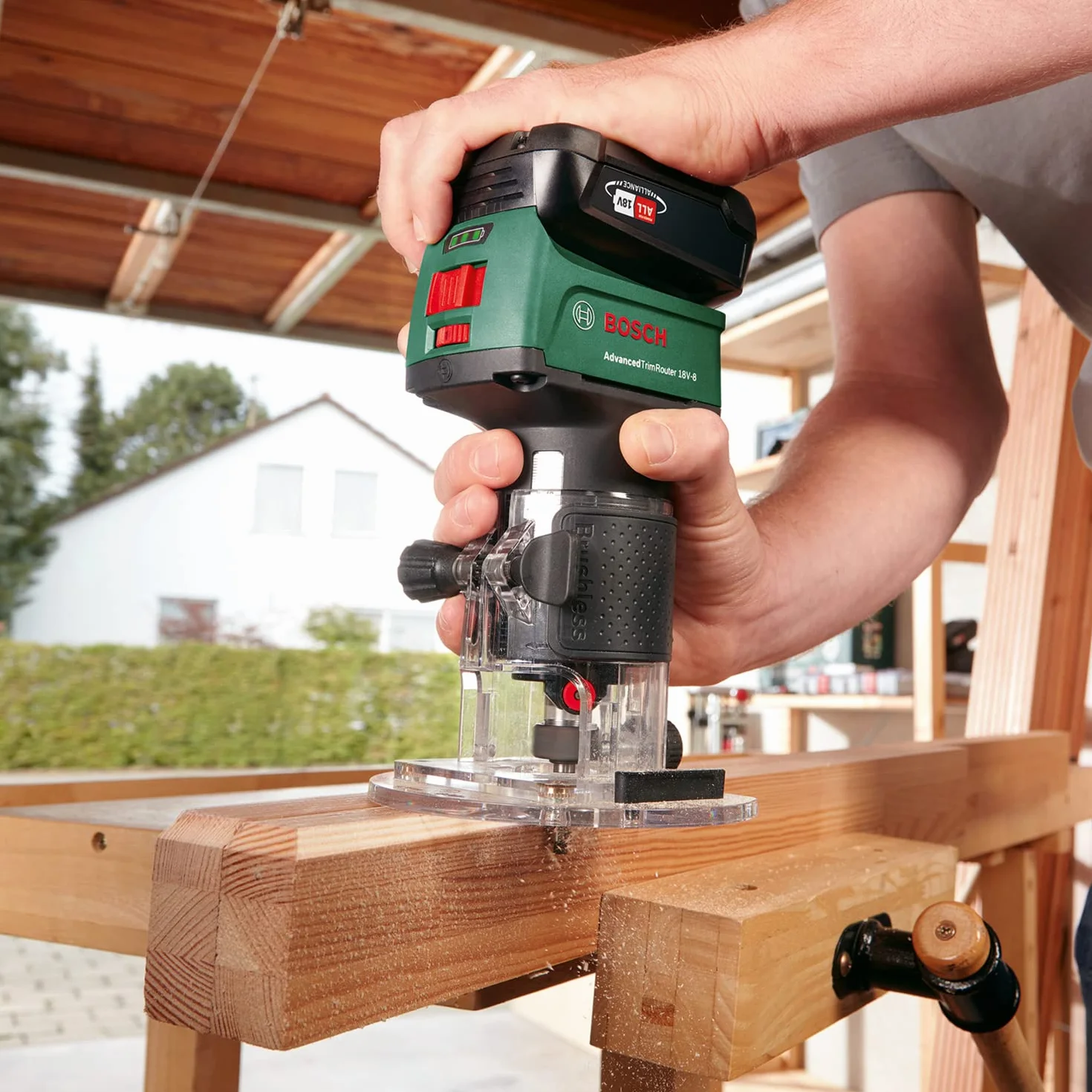 Bosch fresadora de superficie a batería AdvancedTrimRouter 18V-8 (sin batería, sistema de 18V, motor Brushless sin escobillas, en caja)