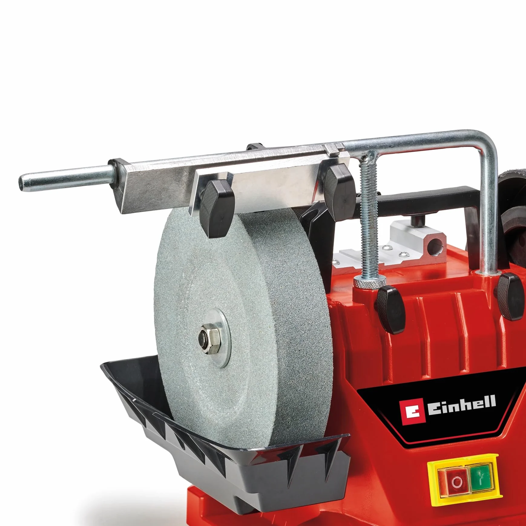Einhell Lijadora en húmedo - TC-WG 200-125 W, tanque de agua, piedra de amolar, medidor de ángulo, plantilla universal, compuesto de amolar, muela de cuero, muela de amolar en húmedo