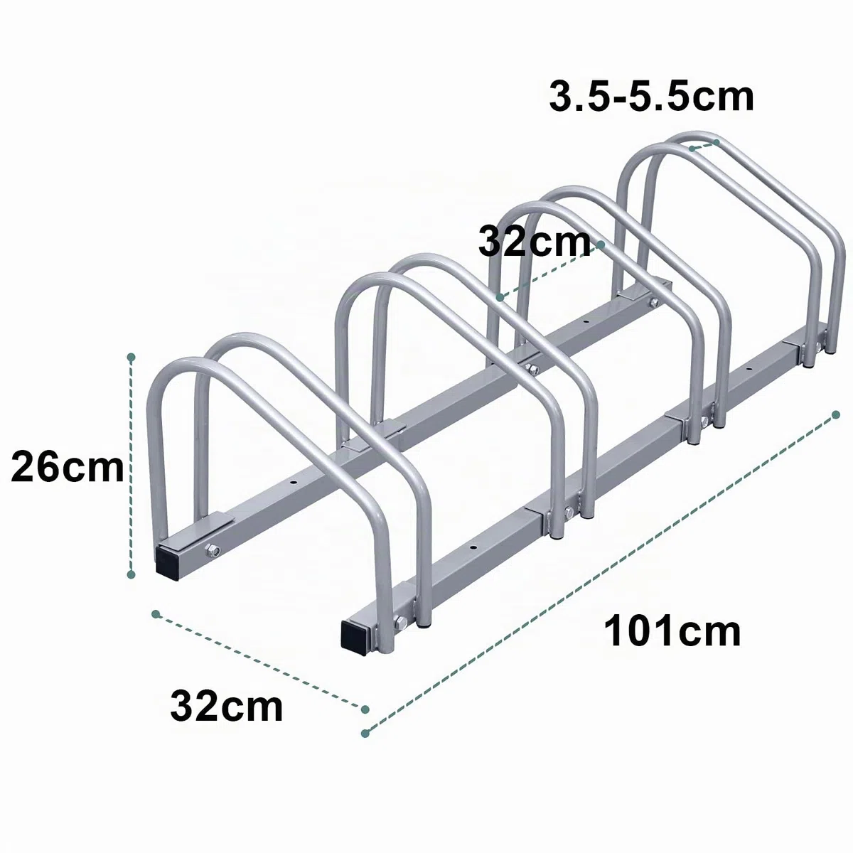Randaco Soporte para 4 Bicicletas - Aparcar en el Suelo o Colgar - Metal - para Bicicleta de Montaña