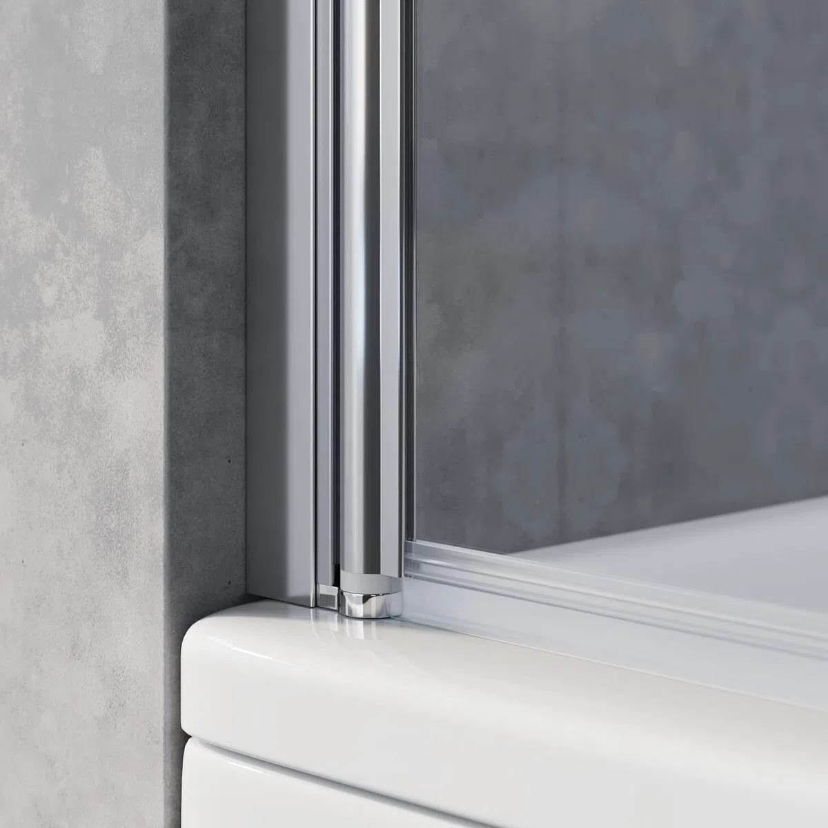 Sonni Mampars Bañera Plegable 2 Hojas 100 x 130 cm, Cristal Templado de 6mm con Recubrimiento Nano de Dos Lados, Mamparas de bañera Perfil Aluminio