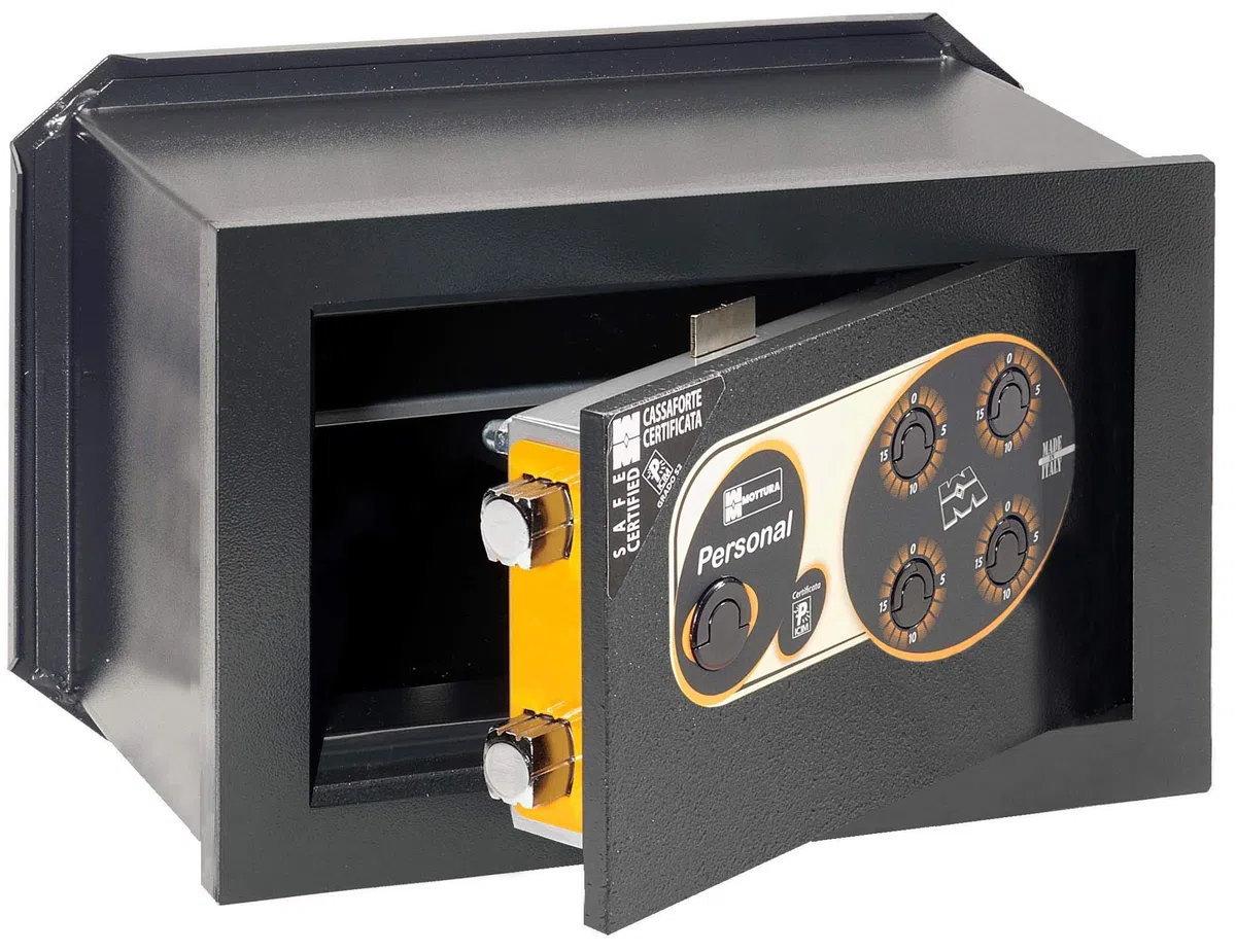 CASSAFORTE CON COMBINAZIONE MECCANICA SERIE PERSONAL 11.5120 - mm.350x200x230h. 2+2 catenacci, Kg.17 (115120)