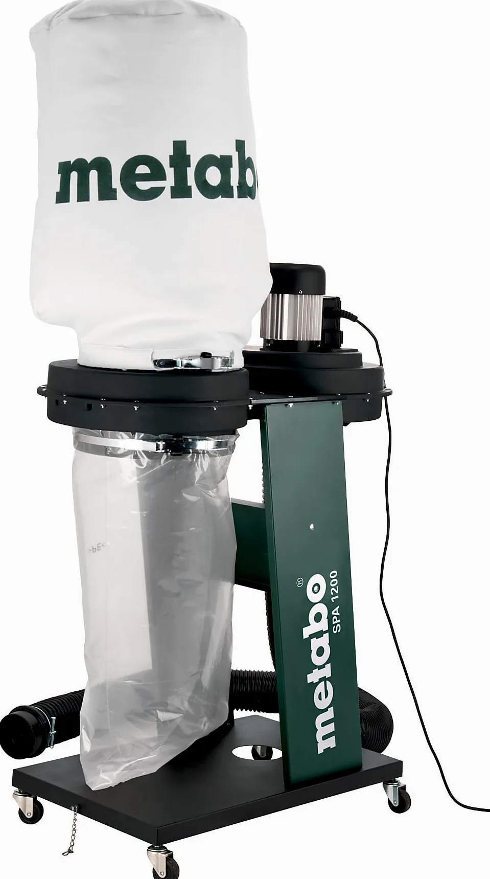 Metabo Aspirador Indutrial de Virutas SPA 1200 (550 W, 1.600 Pa, Ø conexión de la manguera 100 mm, Capacidad del Saco 65 L, Base con Ruedas para facíl transporte)