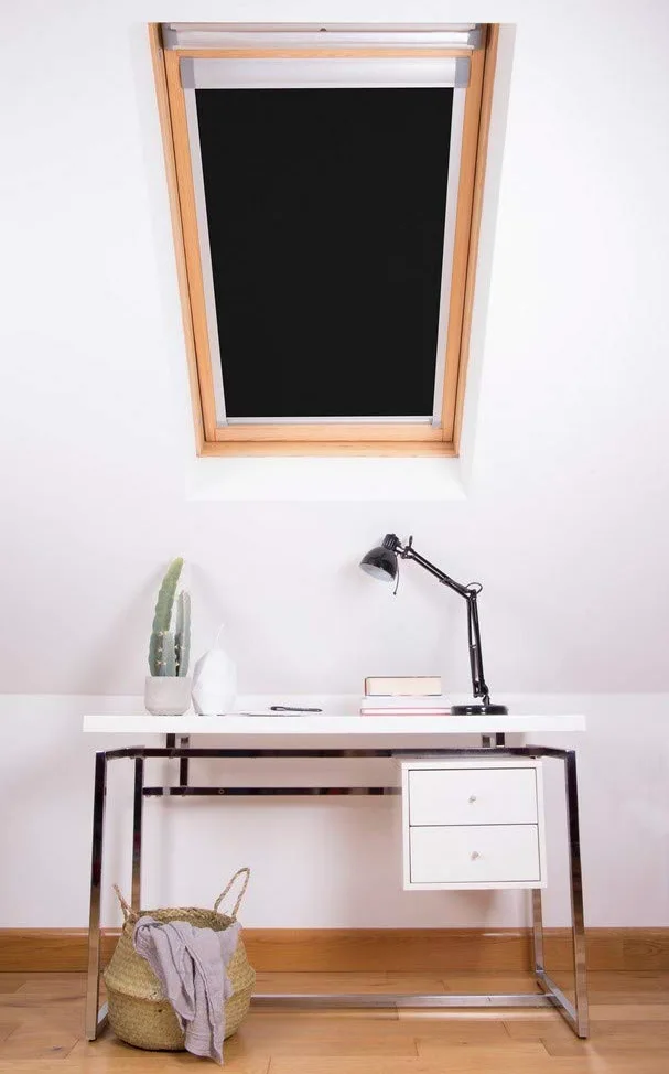 Bloc Skylight Blind Bloque Ciego de la claraboya 6 (78/118) para Fakro Ventanas de Techo para, Negro
