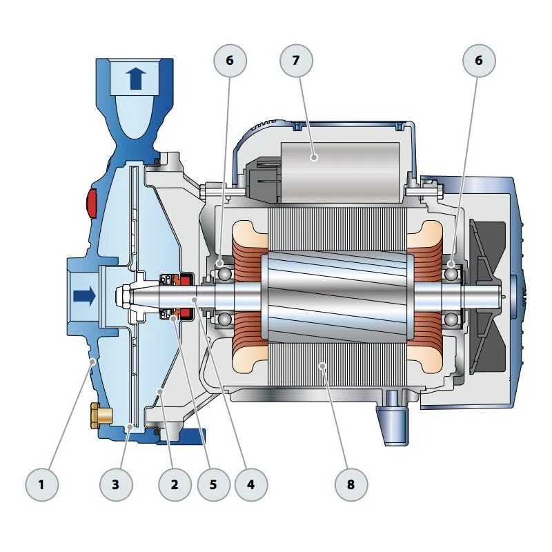 Bomba de agua Pedrollo CP130 0,37 kW hasta 4,8 m3/h trifásico 380 V