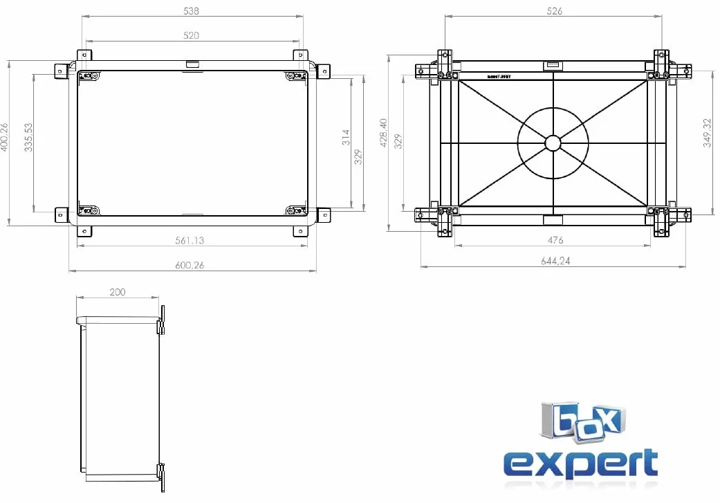BOXEXPERT caja de distribucion exterior IP65 ABS 700x500x250mm Fleet, impermeable, armario electrico/mural, caja industrial vacia, negro