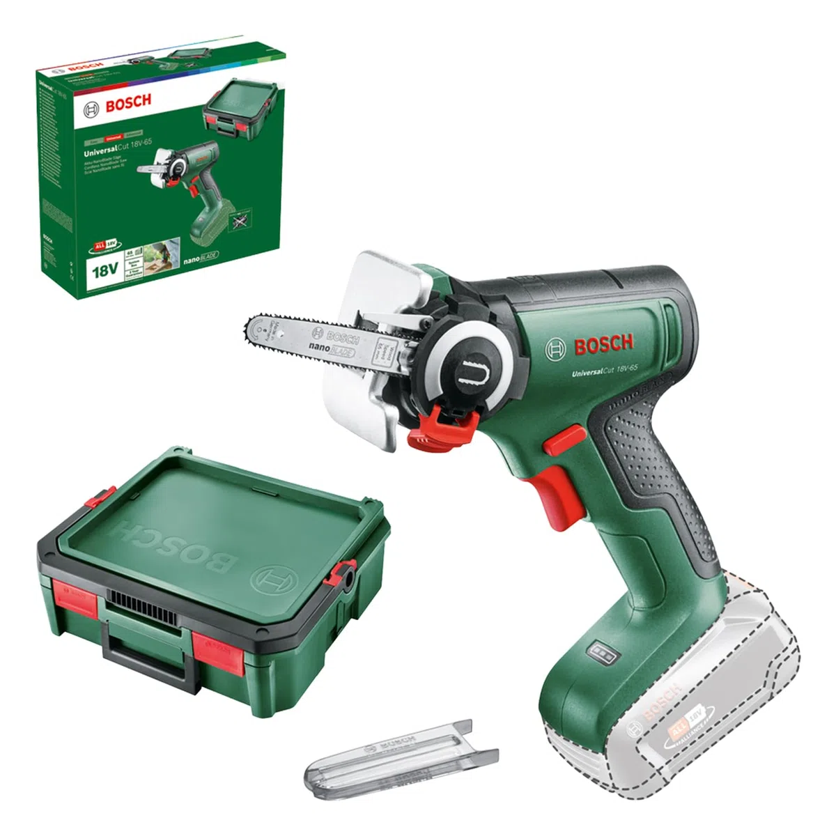 Bosch Sierra NanoBlade con batería UniversalCut 18V-65 (para cortar rápido y a mano alzada madera y plástico; profundidad máx. de corte: 65 mm; sistema de 18 V; en SystemBox) – Amazon Edición