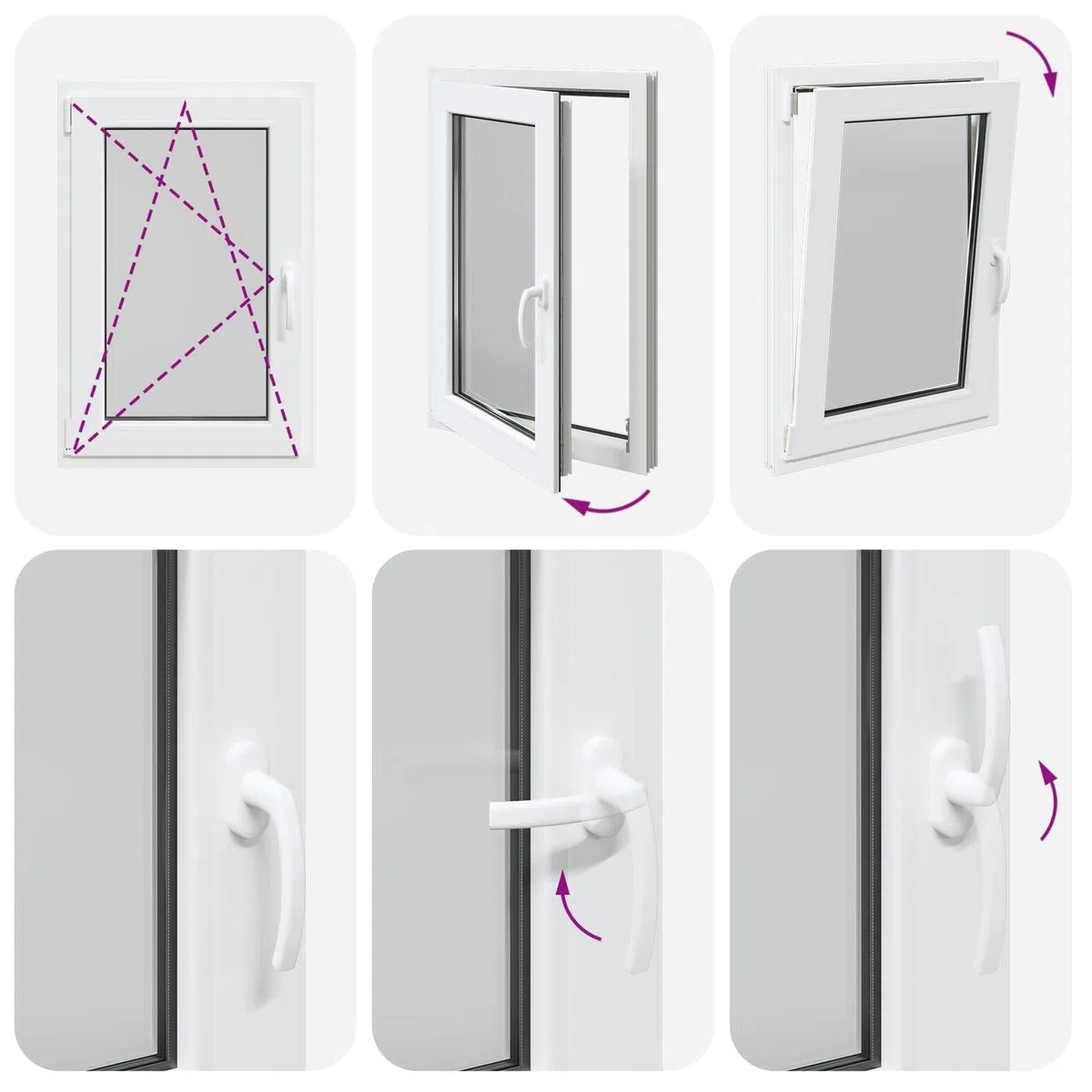 vidaXL Ventana de sótano RISOR 60 x 90 cm PVC y Vidrio Blanco, Sótano, Aislante Térmico Moderno y Duradero para Ventanas Eficientes, Accesorios de Vidrio PVC Aislantes