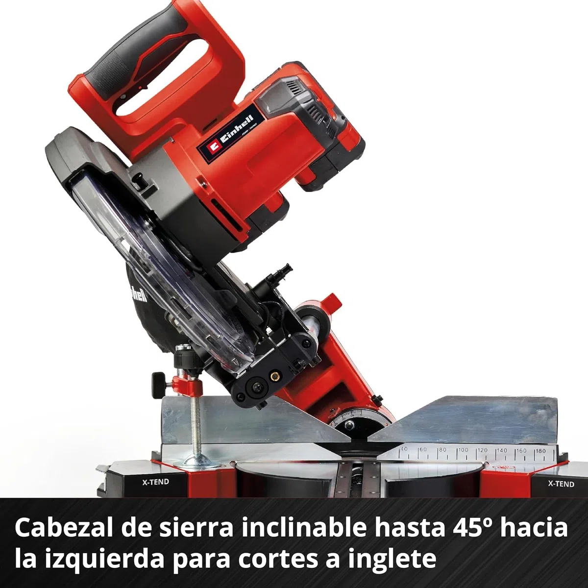 Einhell Sierra de tracción, vaivén e inglete con batería TE-SM 36/10 L Li-Solo Power X-Change (36 V, hoja de sierra 254 mm, 3800 rpm, función de tracción suave, láser de línea de corte, sin batería)