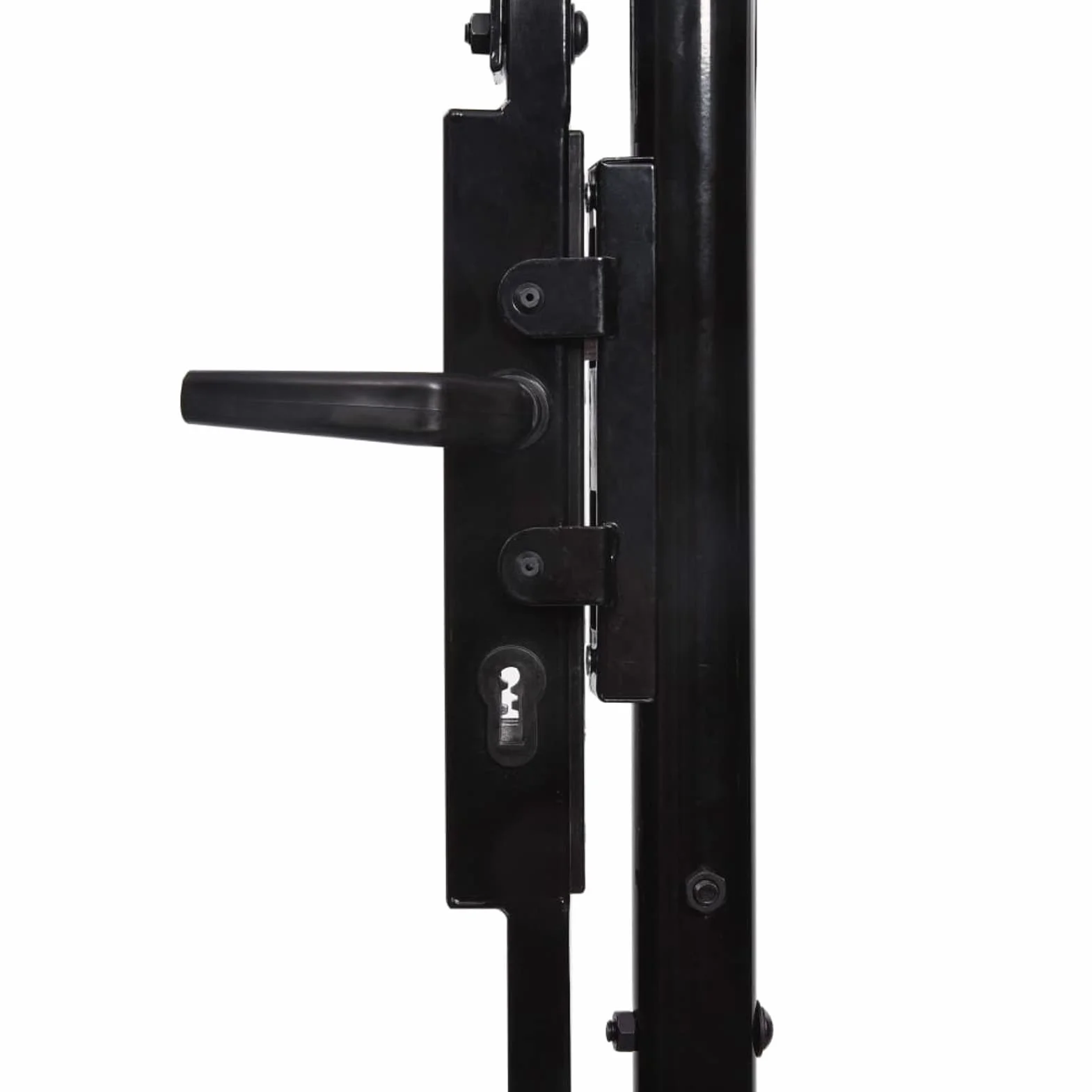 ShGaxin Cancela de Valla Doble Puerta con Puntas, Puertas Metalicas Exterior, Puerta Jardin, Valla De Jardin, Puerta De Jardín, Acero Negro 3x1,75 m