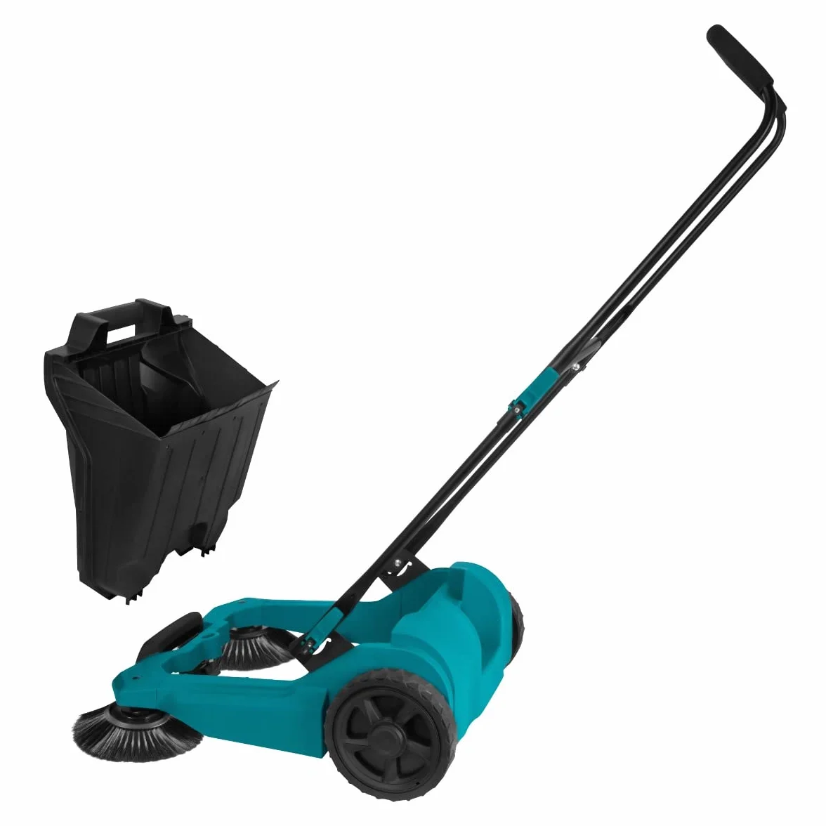 VONROC Barredora de empuje - 65cm de ancho de barrido - contenedor de 18 litros - barre hasta 2600m2 por hora