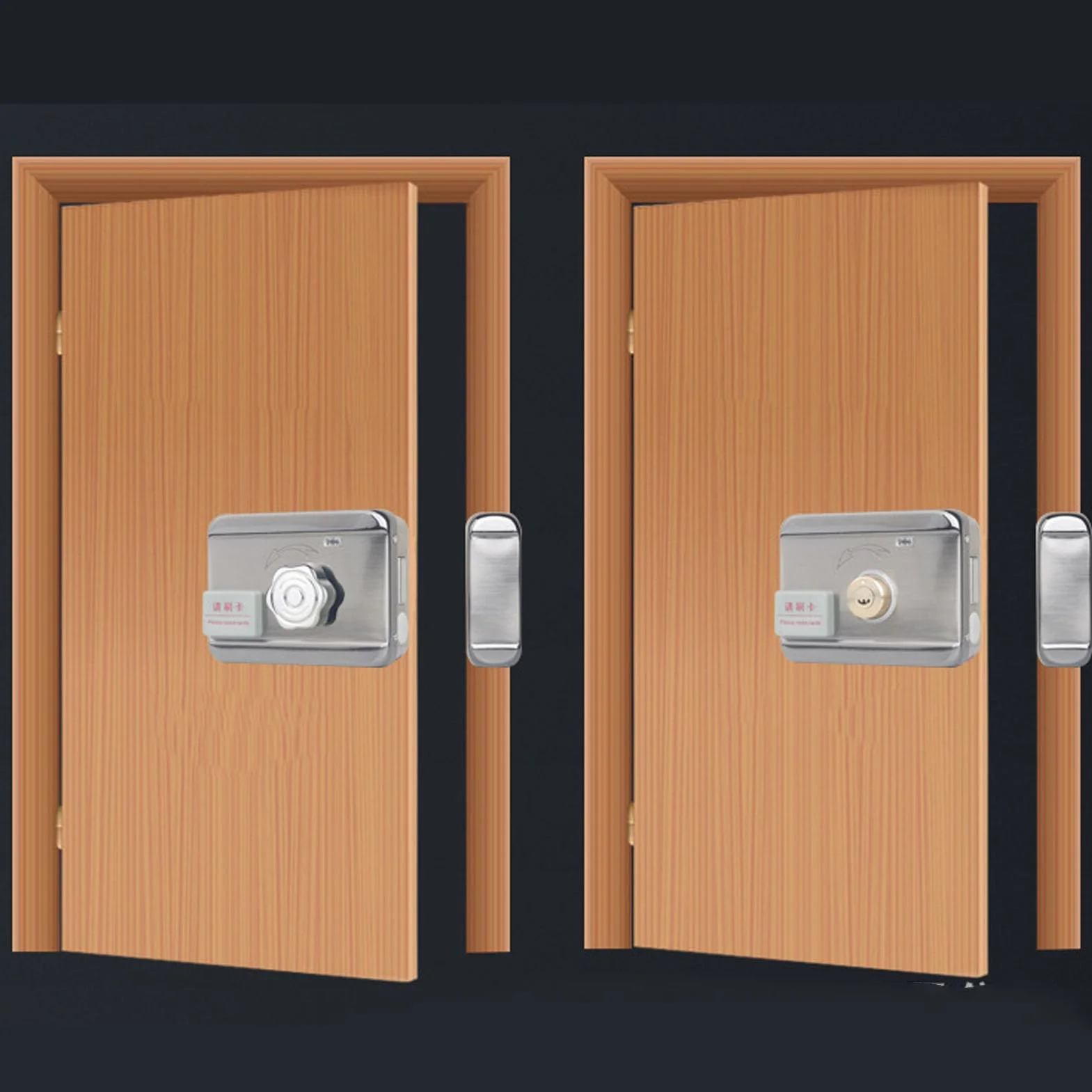 Cerradura Electrónica con Control Remoto, Cerradura de Puerta Inteligente Electrónica, Cerradura con Tarjeta de Identificación, Estructura Integrada, Sin Cableado, Doble Cabezal