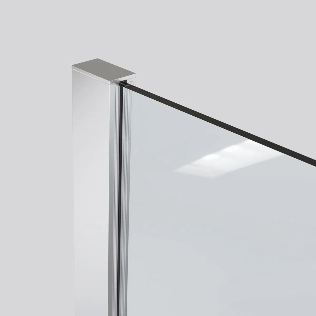 Mampara de Ducha Fija Cromo 120 x 200 cm, Cristal Templado Transparente 8 mm con Tratamiento Antical, Panel Walk In Reversible para Baño Moderno
