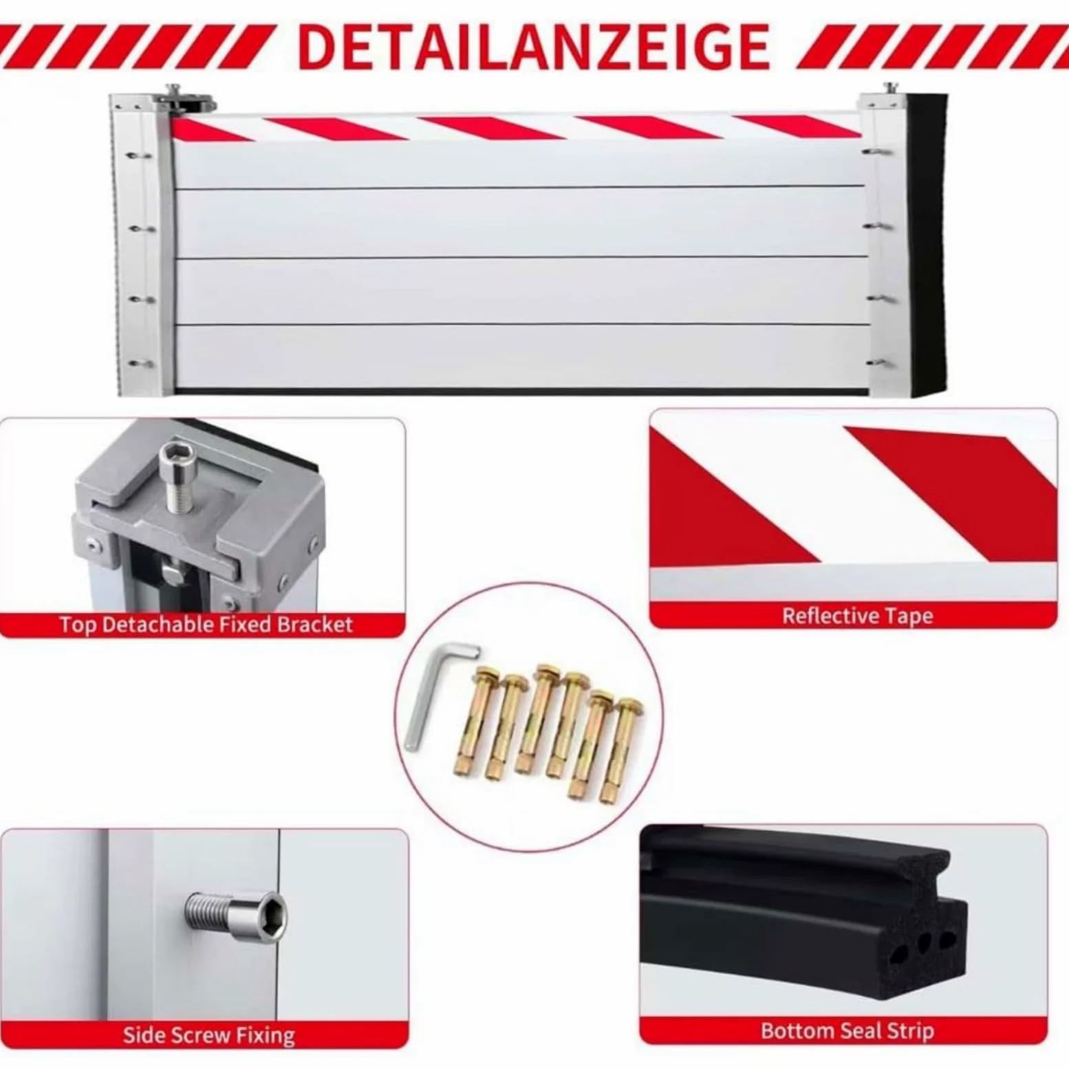 Barrera Anti Inundaciones Para Garaje L 80cm H 40cm Barrera Contra Inundaciones Para Puertas Aluminio Barrera De Protección Contra Inundaciones Reutilizable Muro De Contención De Agua