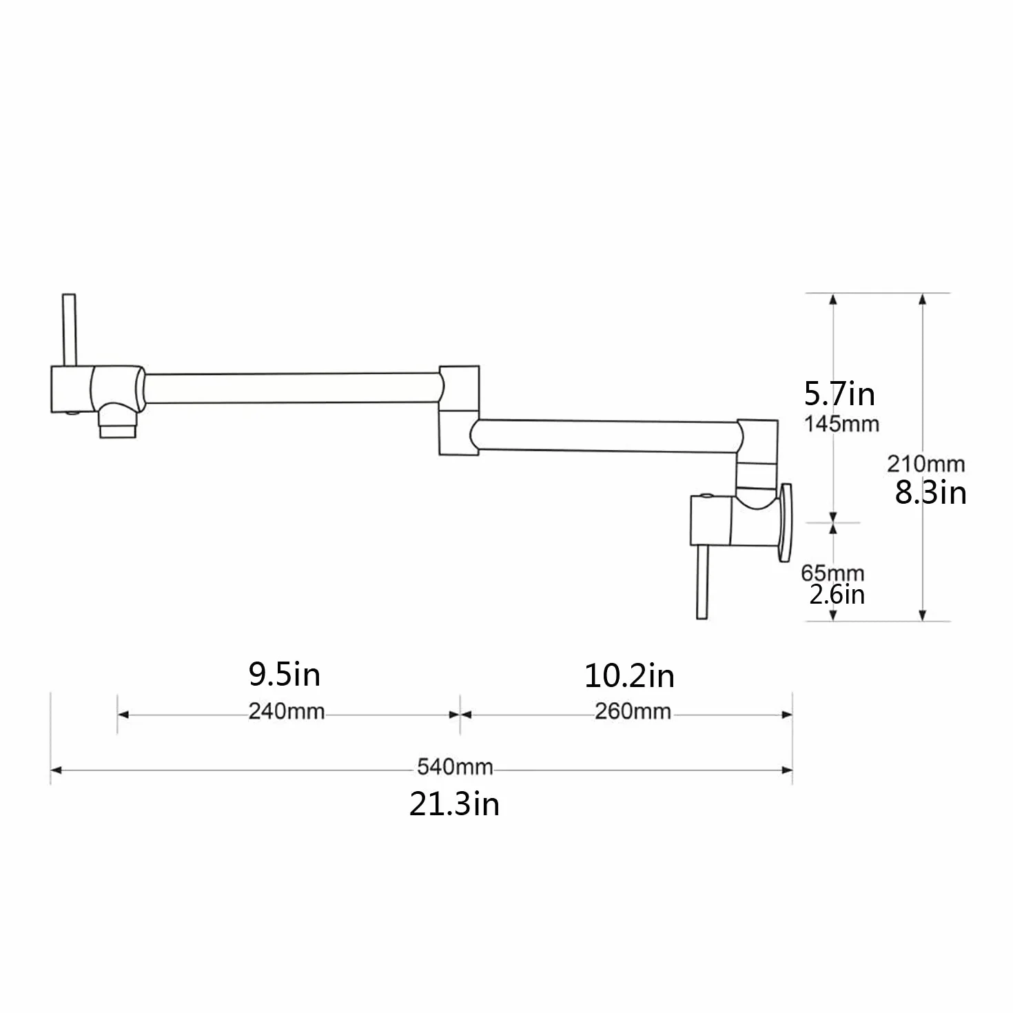 Grifos plegables para llenado de ollas, grifo de cocina de latón macizo, brazo oscilante plegable, oro cepillado, moderno, grifo de fregadero de cocina, plegable, elástico, con un solo