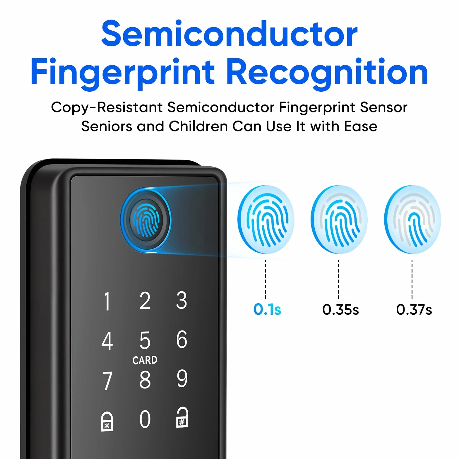 Cerradura Inteligente, Entrada Sin Llaves y Huella Digital, para Puerta Principal, Control por App, Teclado Táctil, Compatible con Apple Watch, Apertura/Cierre con un Toque, Detección Automática Izqui