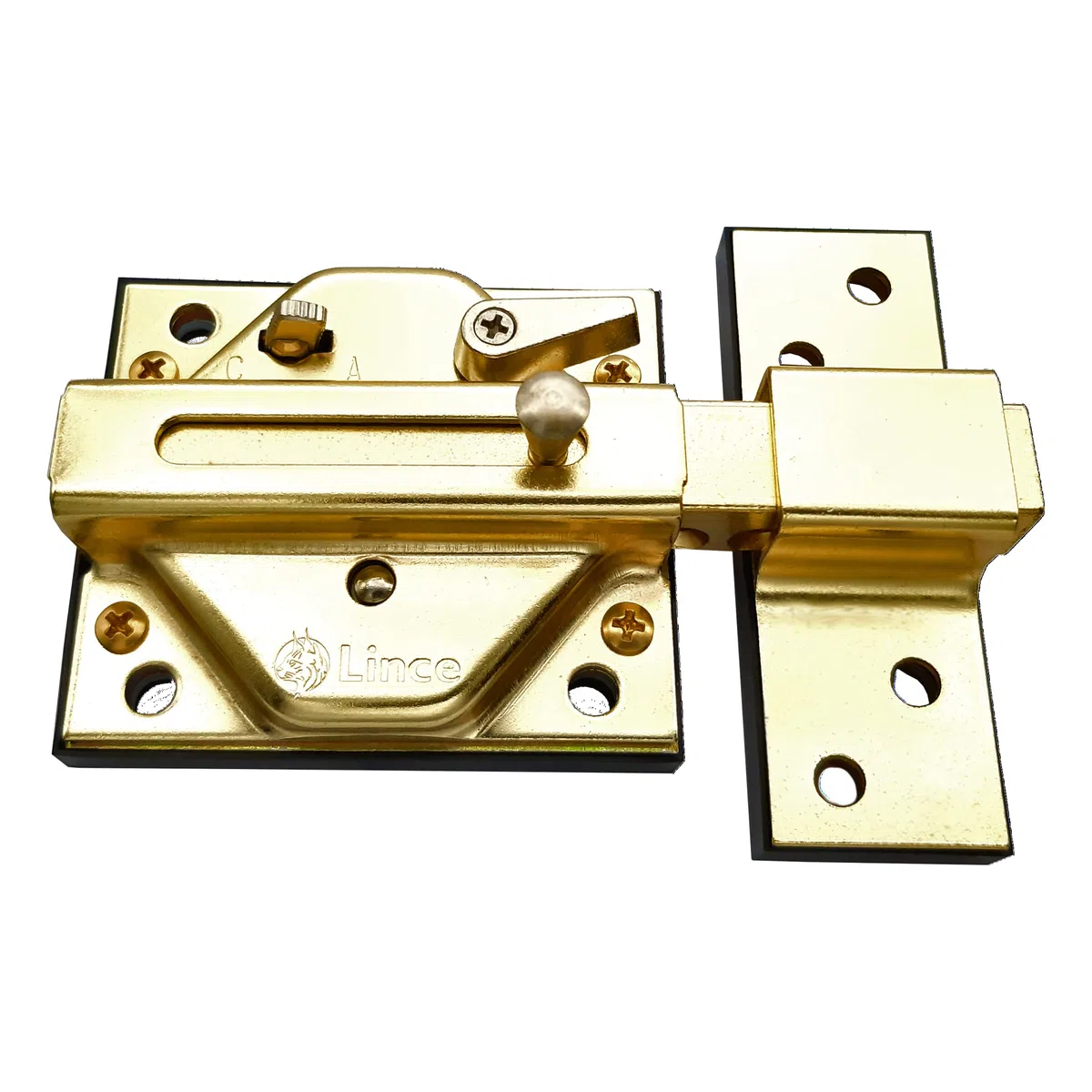 Lince Cerrojo 7930RHL I Cerrojo reforzado en color oro 74x85mm I I ALTA Seguridad garantizada en tu vivienda I Protección anti impresión, antibumping, antiganzúa.