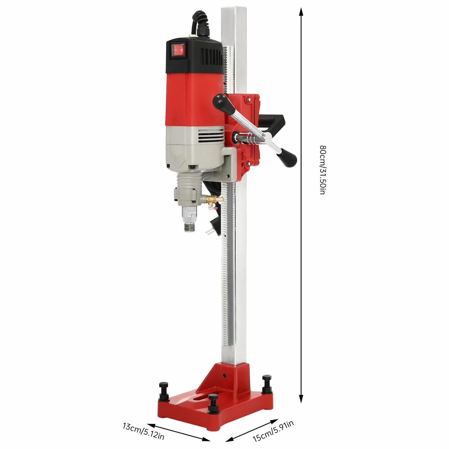 Taladro de Núcleo Magnético 2300 W,Taladradora Magnético Profesional, Magnético Profesional Taladro Magnético, Máx profundidad 80 cm, Diámetro 0-165 mm, 740 rpm