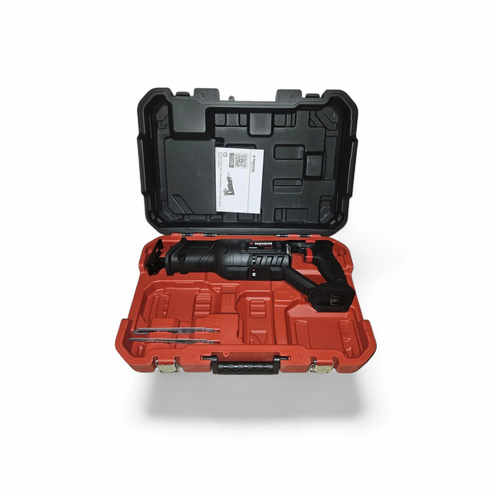 Sierra recíproca a batería Parkside PERFORMANCE PSSAP 20- Li X20V, LED, continua, sin escobillas (en maletín de transporte, sin batería ni cargador)