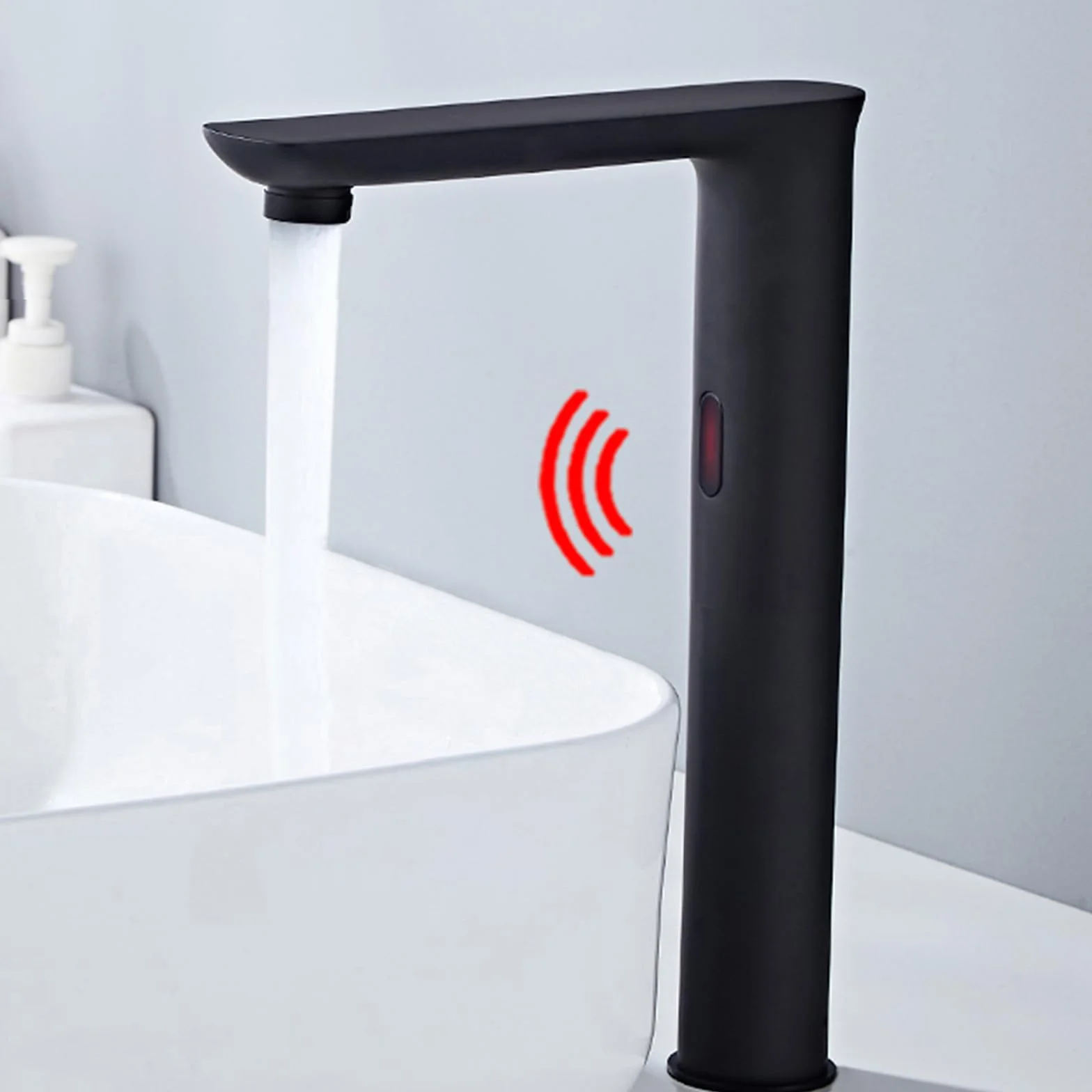 XJTNLB Grifo Sensor Automatico Oro Cepillado Grifo Lavabo Acero Inoxidable Griferia Baño Alto Agua Fría y Caliente