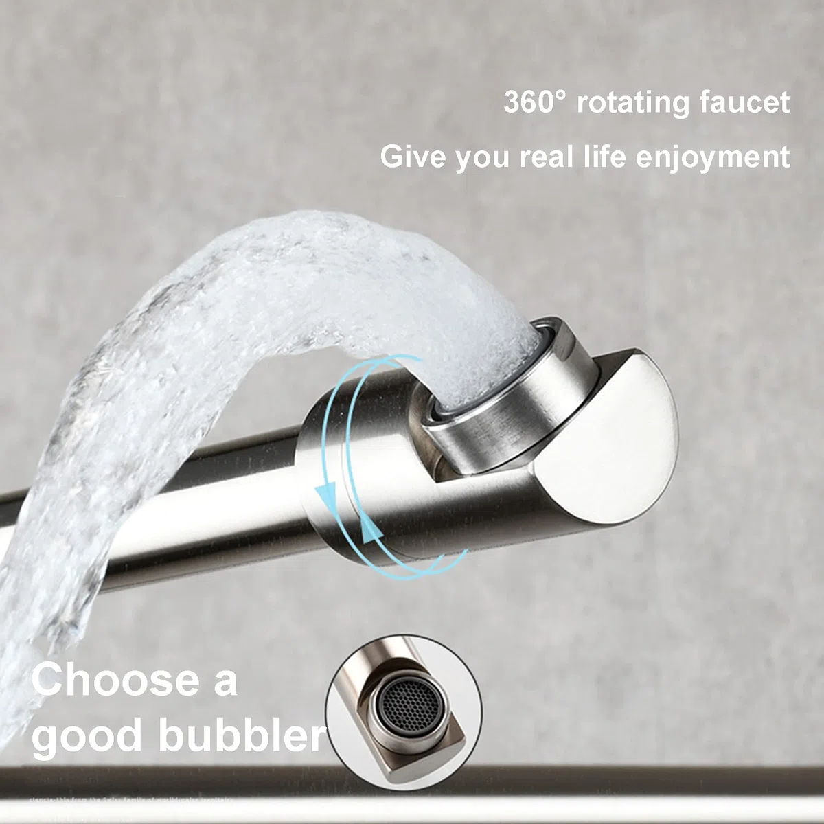 Grifo De Cocina, Latón Plegable Swing Spout Grifo De La Cocina Montaje En Pared Sola Manija Pot Filler Grifo, Grifo De Cocina Plegable Con Brazo Oscilante De Doble Articulación,Brushed