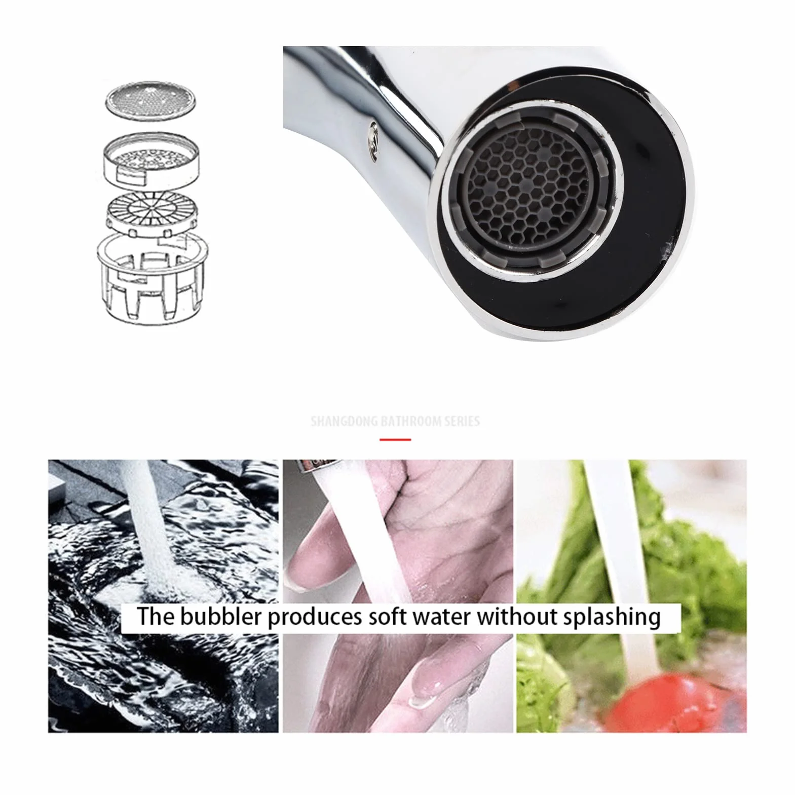 Grifo para Lavabo de Baño sin Contacto, Grifo de Agua con Sensor de Inducción Automático de Rosca G1/2 Pulgadas, Grifo Frío único Inteligente por (Modelo con batería baja)