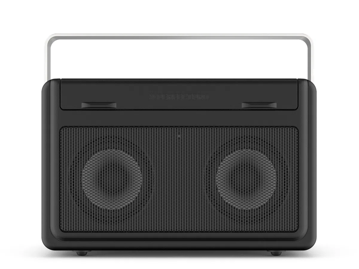 PerfectPro - Radio de astillero (Dab + Altavoz Bluetooth con recepción FM, Cargador y batería de Litio incluidos, Resistente a los Golpes, Radio portátil con Puertos AUX y USB