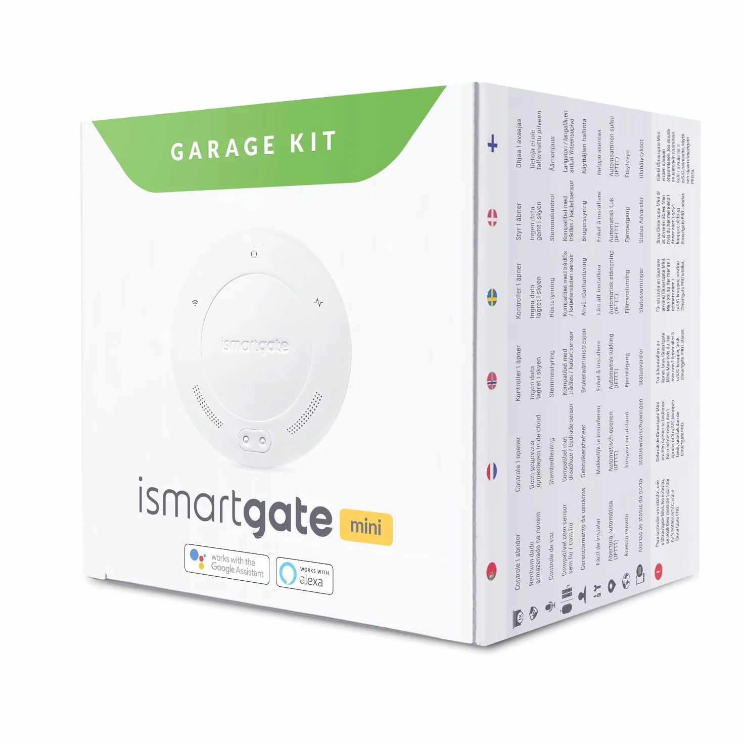ismartgate Mini abridor Inteligente de Garaje – Mando a Distancia WiFi Universal Compatible con Alexa, Google Home, IFTTT, iPhone, Android, Alerta de Apertura de Puerta Izquierda, Sistemas de