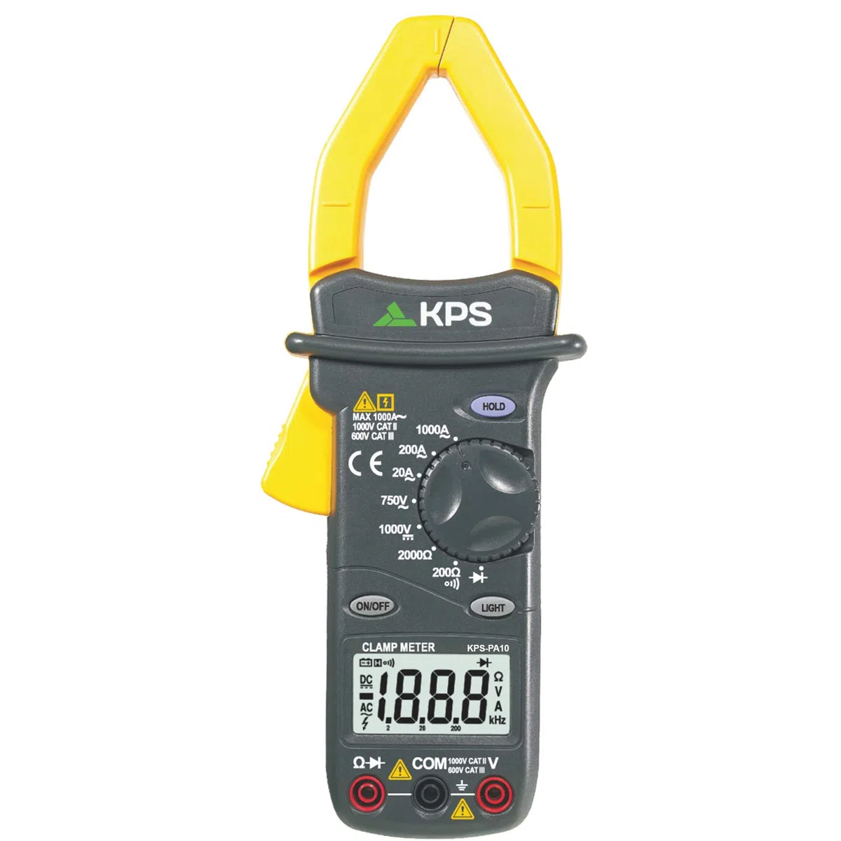 KPS-PA10 Pinza amperimetrica digital Tension DC/AC, Corriente AC, y resistencia