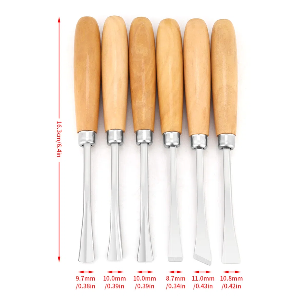 Herramientas para Tallar Madera, 6 Piezas Juego de Cinceles de Mano para Tallado en Madera Profesional Herramientas para Esculpir Cintería de Brije Kit de Cuchillos
