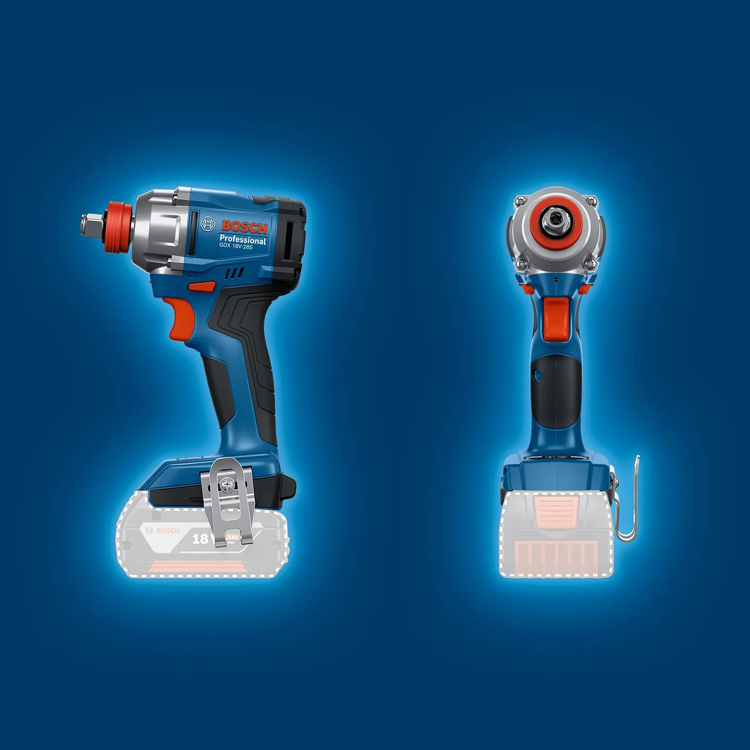 Bosch Professional 18V System llave de impacto a batería GDX 18V-285 (incl. 2x baterías GBA 4.0Ah, cargador GAL 18V-20, L-BOXX)