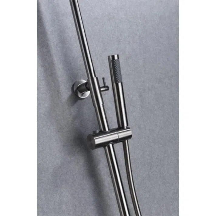 IMEX - Conjunto de ducha termostática de acero inoxidable S316 - Columna de ducha con control de temperatura con Rociador redondo y mango de ducha - Grifos de ducha - Serie Moscú IMEX BTK017/AC