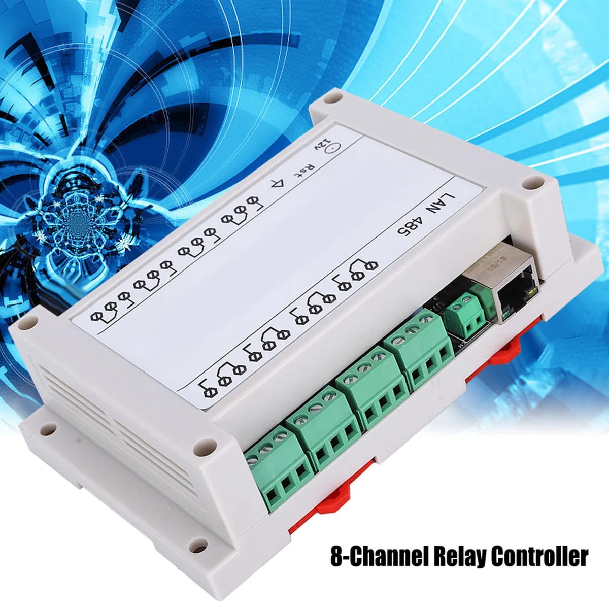 Garosa Controlador IP RJ45 Ethernet, Placa de Control Remoto 8 Canales con Módulo Relé/IP 10A para Motores Eléctricos Blanco