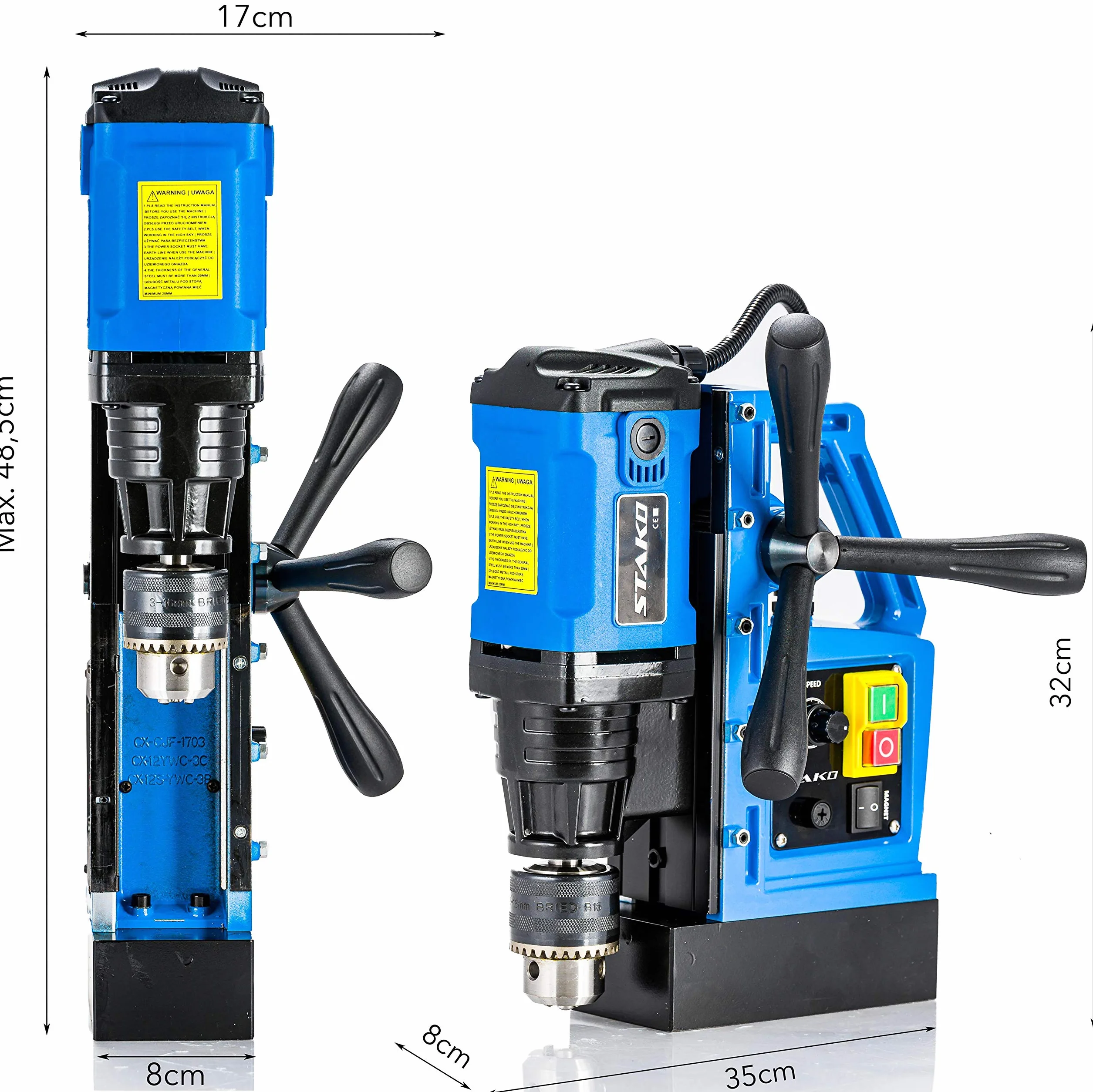 TALADRO MAGNÉTICO 1480 WATT 680 RPM (ligera, 10 kg) STAKO