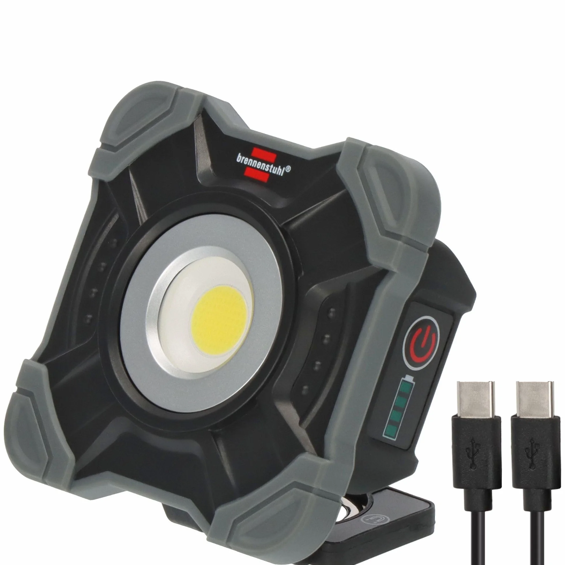 Brennenstuhl Foco LED de trabajo a batería recargable y portátil SH 1000 MAC (1000lm, IP54, Lámpara LED con imán y anilla, carcasa robusta)