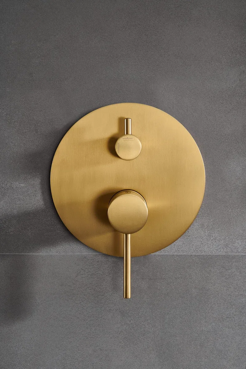 IMEX GPM039/OC MONZA Conjunto Grifo Ducha Monomando Empotrado Oro Cepillado