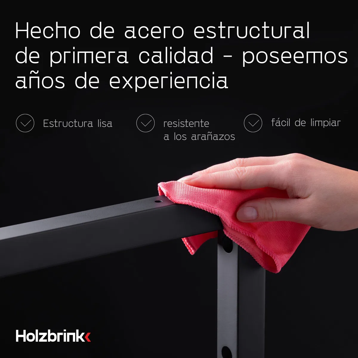 HOLZBRINK Escuadras para estanterías 30x15 cm HLA-B (2 uds.) | Escuadras metalicas para encimera de lavabo baño, soportes estanterías | Color: Negro