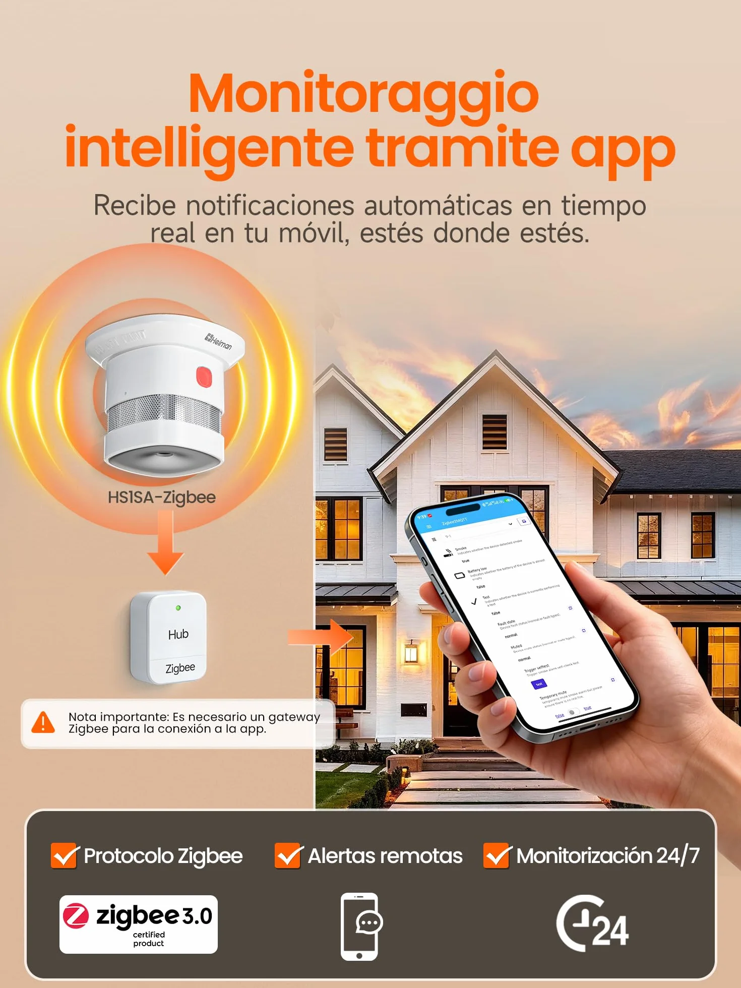 Heiman Smart HS1SA-E Plus - Detector de humo (3 unidades)