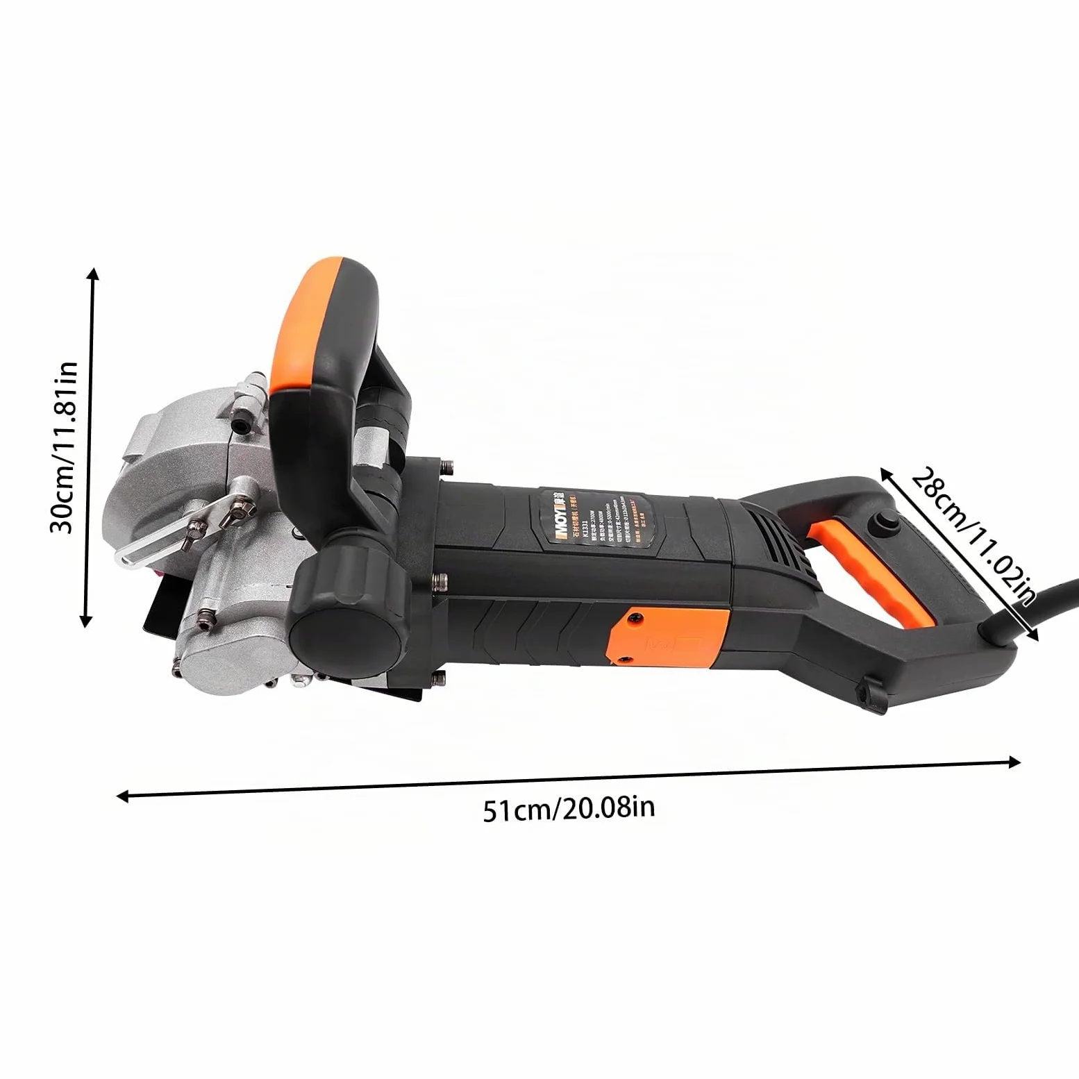Fresadora eléctrica de 4800 W, con 5 hojas de sierra, fresadora para pared, para cortar mármol, granito, hormigón