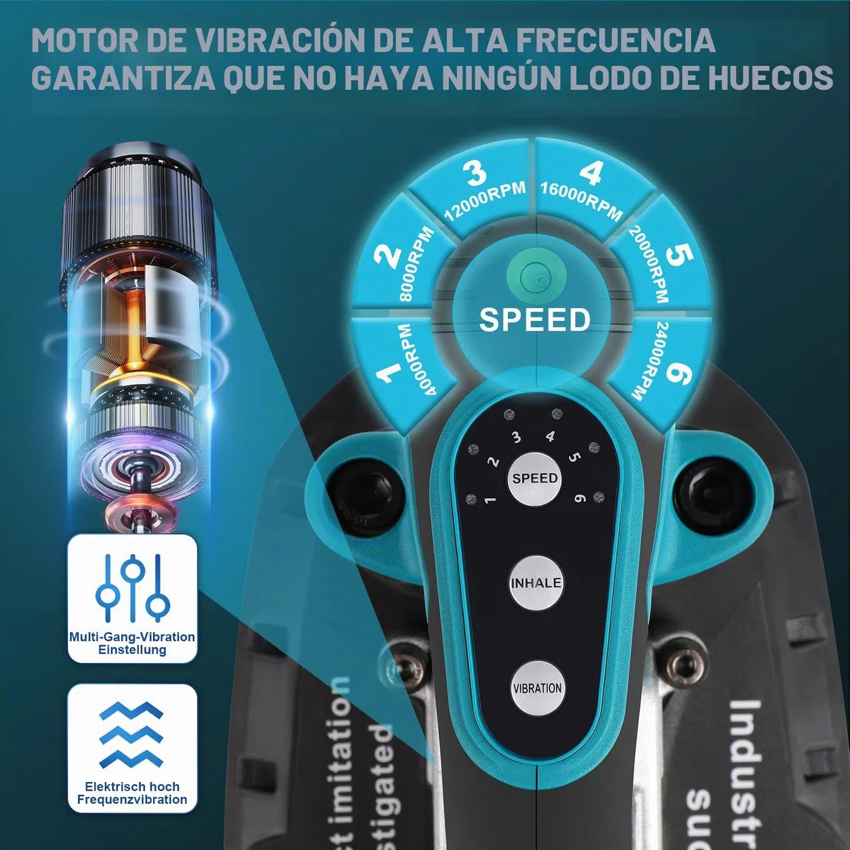Vibrador de azulejos y ventosas 2 en 1, con ventosa de 30 x 16 cm, capacidad de carga de 250 kg, máquina de vibración eléctrica para azulejos de 2 m, azulejos de pared, ladrillo, vibrador nivelador