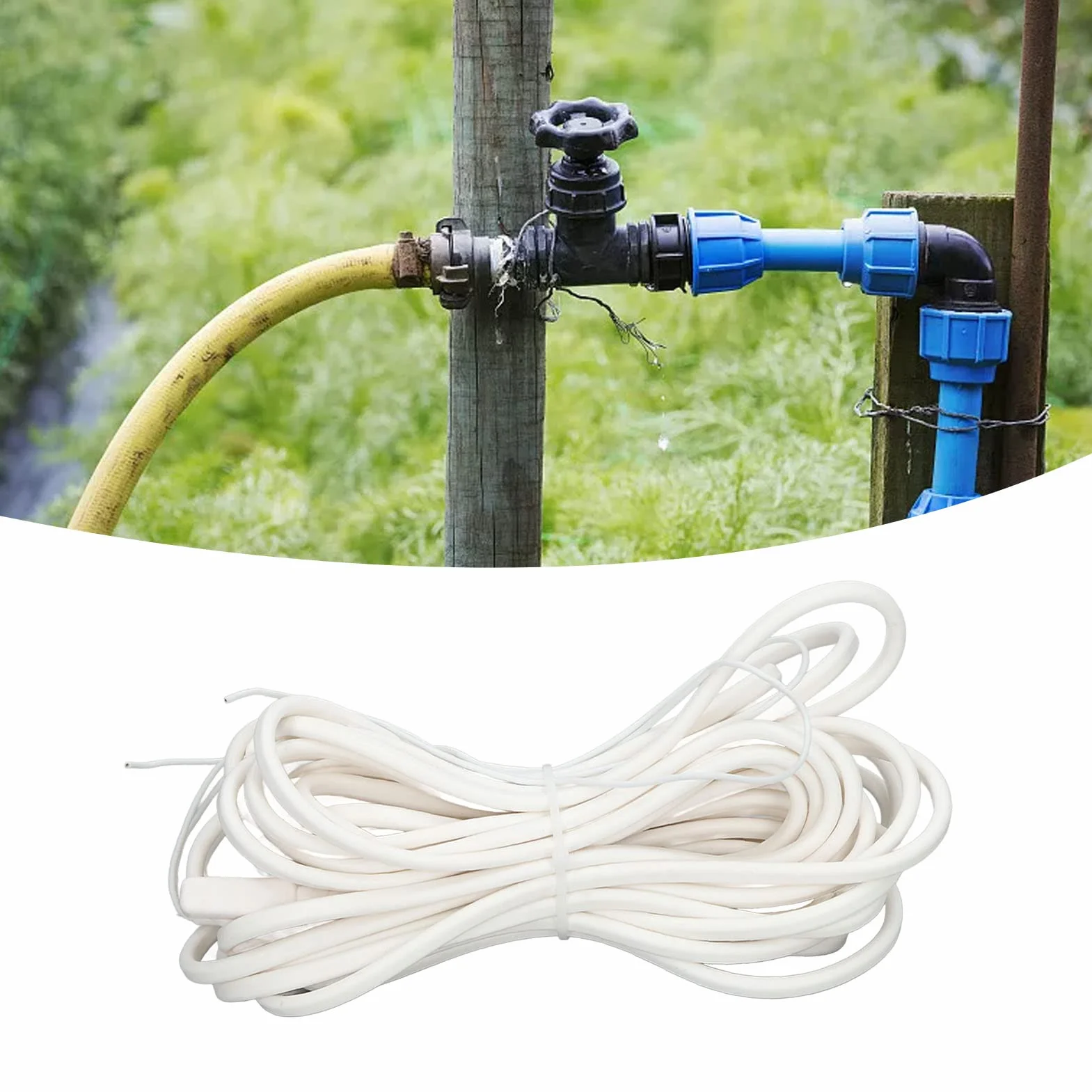 Cable de Calor Eléctrico de 240 W, Cable de Calefacción Anticongelante Resistente Al Agua para Descongelación de Tuberías de Agua AC220V