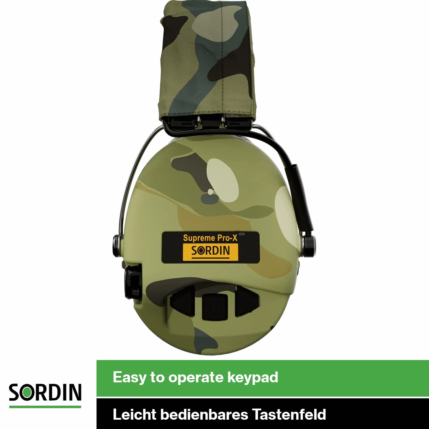 Sordin Pro X LED Cascos - 75302-X-08-S - Auriculares Ultrafinos Electrónicos | Orejeras de Protección Auditiva | Diseño Extraplano para Cazadores - Tiradores y Aficionados a la Caza - SOR75302-X-08